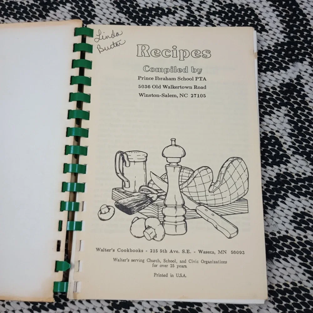 Prince Ibraham Elementary‎ School Cookbook Winston-Salem, NC 1990 Bears Cookbook